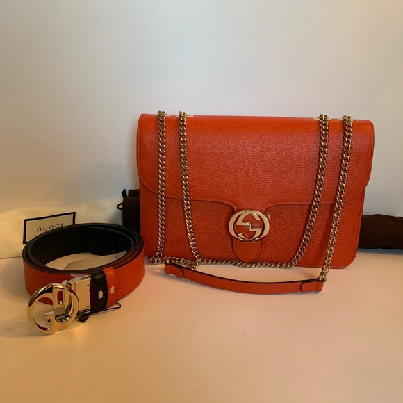 Gucci Handbags - GUCCI Dollar Calfskin Interlocking G Shoulder Bag